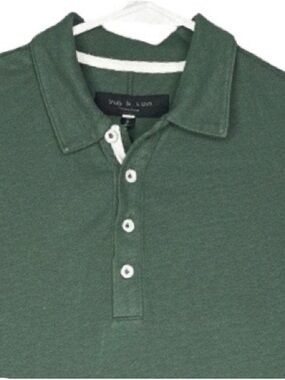 rag & bone Forest Green Polo Shirt Small